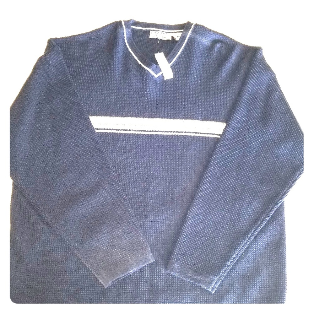 Mens Navy X Gear v neck sweater